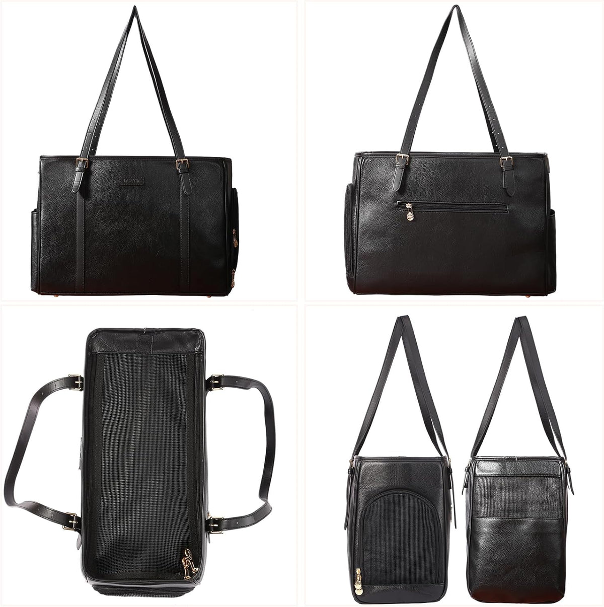 Fashion Dog Purse Pet Carrier Leather Bag for Small Dogs Cats Puppy, Portable Tote Bag Airline