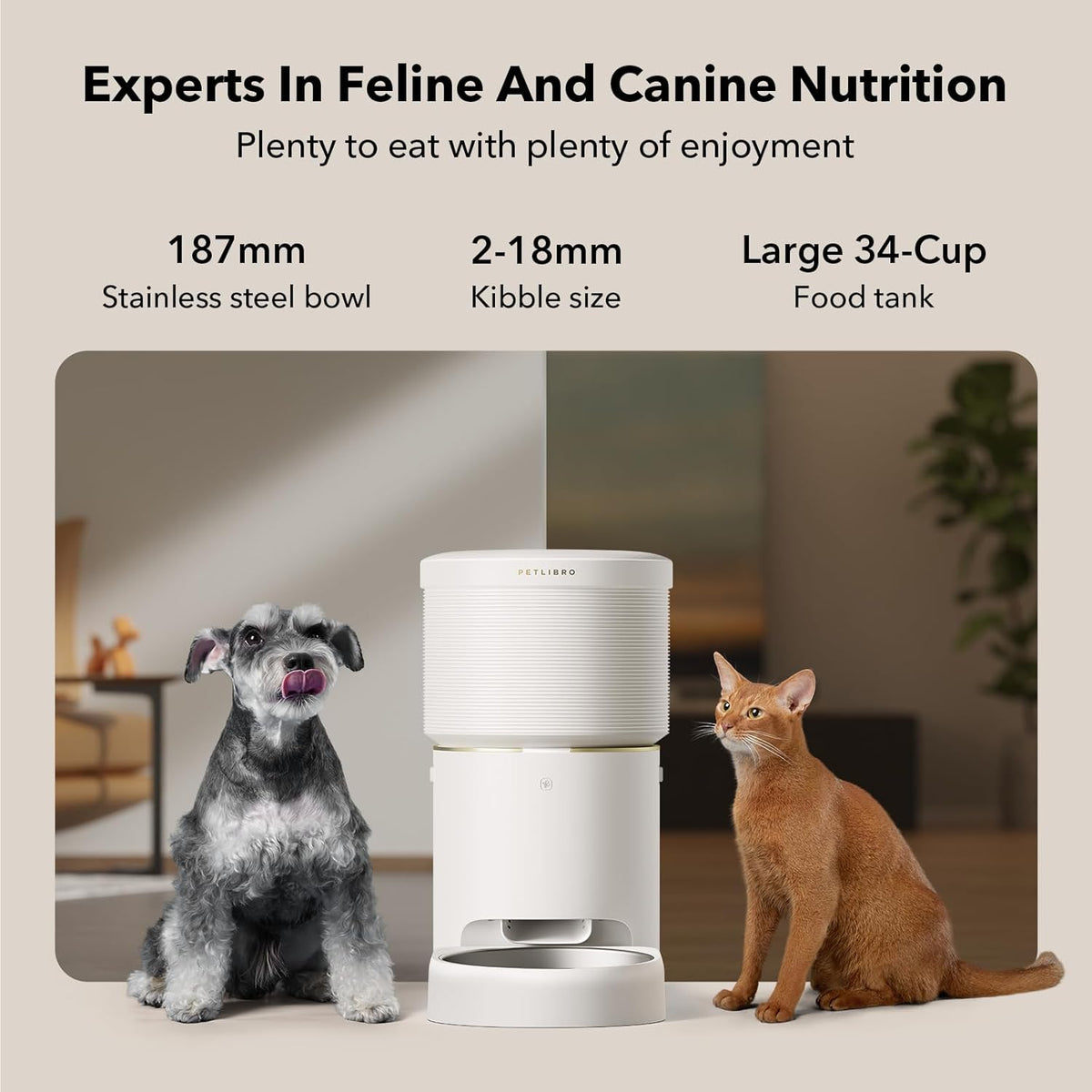 PETLIBRO Automatic Dog Feeder, 5G Wi-Fi 8L Large Dog Food Dispenser with Vacuum-Sealed Cat Feeder