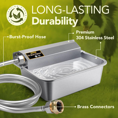 Automatic Water Dispenser for Dogs 2 Gallons, 304 Stainless Steel Dog Water Bowl Dispenser for Farm