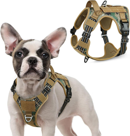 rabbitgoo Tactical Dog Harness for Small Dogs, No Pull Military Service Vest with Handle & Molle