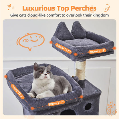Taoqimiao Cat Tree 71-Inch, Cat Tower for Indoor Cats Large Adult, Multi-Level Large Cat Condo, 8