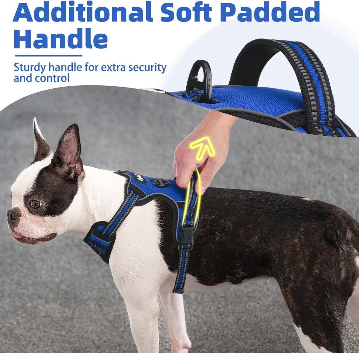 PUPTECK No Pull Dog Harness for Large, Adjustable Reflective Dog Harness with Handle Easy Control