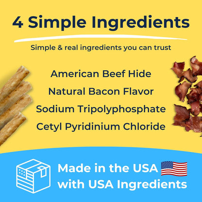 Tartar Shield Soft Rawhide Chews | Safe Dental Treats for Large Dogs | Vet VOHC Approved | Daily