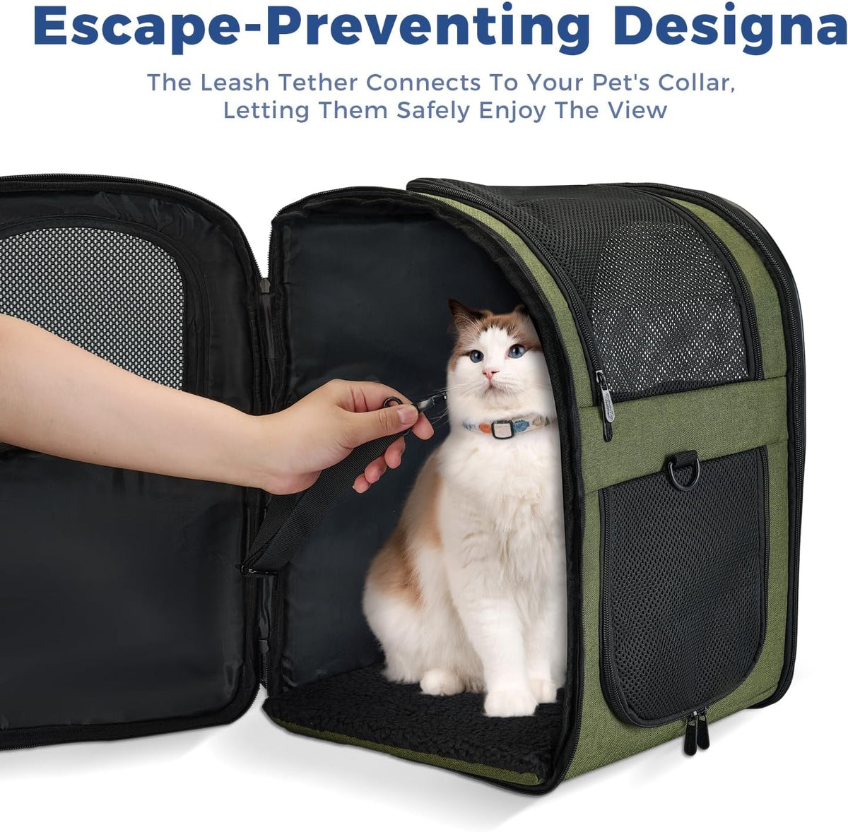 Apollo Walker Dog & Cat Carrier Backpack for 4-15lb Pets - Ventilated Safe Design with Padded Back