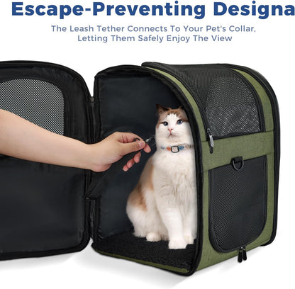 Apollo Walker Dog & Cat Carrier Backpack for 4-15lb Pets - Ventilated Safe Design with Padded Back