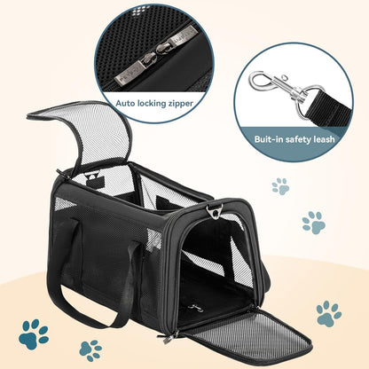 Petsfit Airline Approved Dog Carrier Cat Carrier, Soft-Sided Collapsible Pet Carrier for Travel, 3