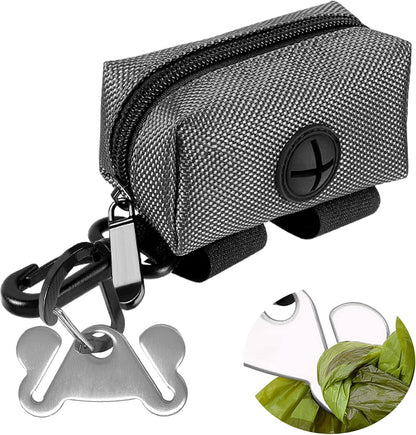 Dog Waste Bag Dispenser Pet Poop Bags Holder for Doggie Waste Bags Dispensers Soft Fabric Zipper