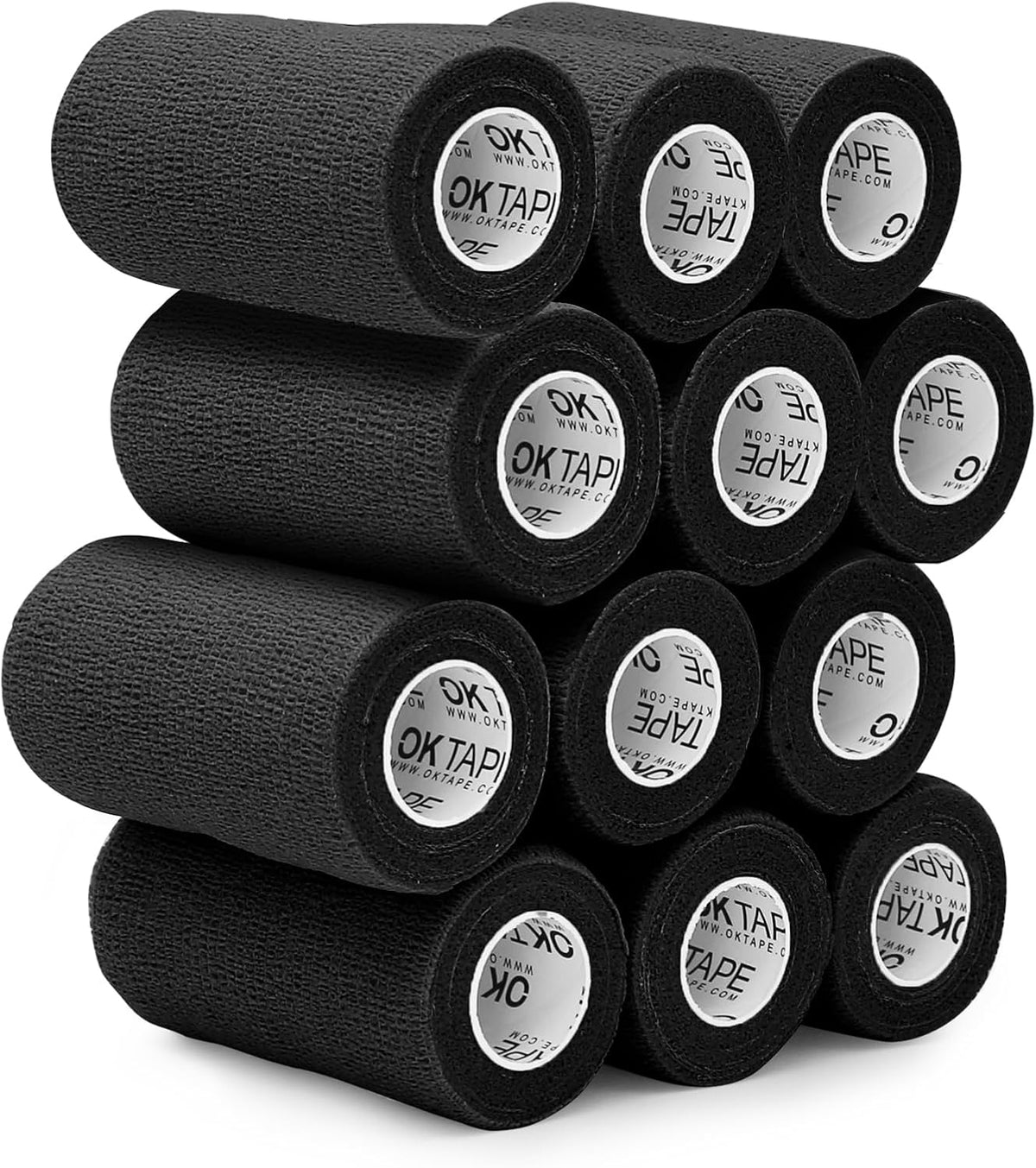 OK TAPE Self Adherent Cohesive Bandages Wrap - 12Packs, 3" x 5 Yards, Non-Woven Self Adhesive