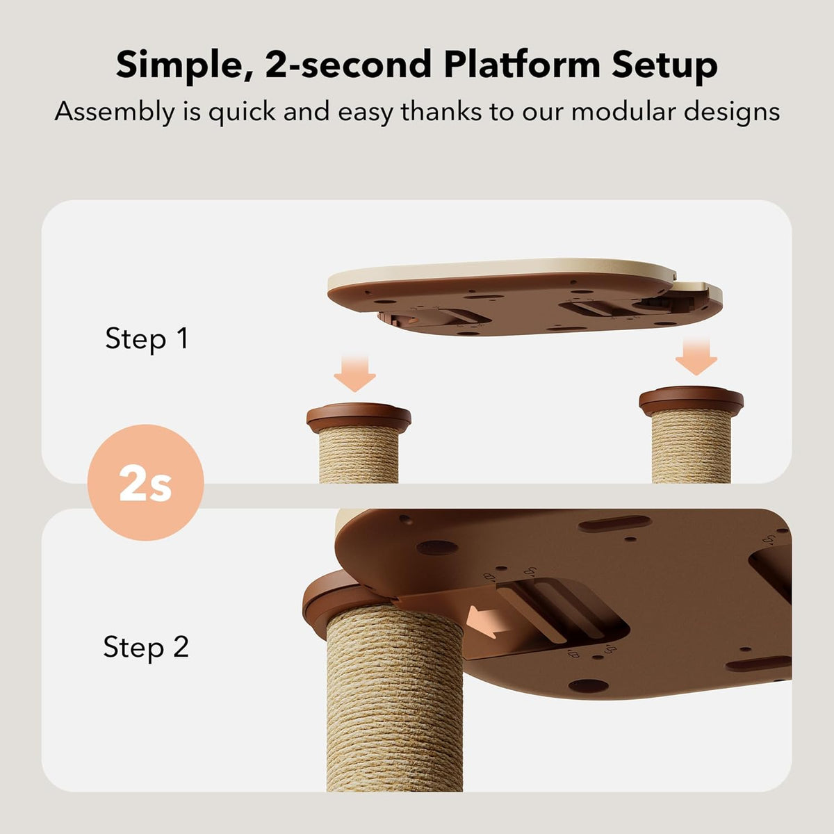 PETLIBRO Infinity Cat Tree Tower for Indoor Cats, Modular Design with Cat Bed, Toy, Felt Pads