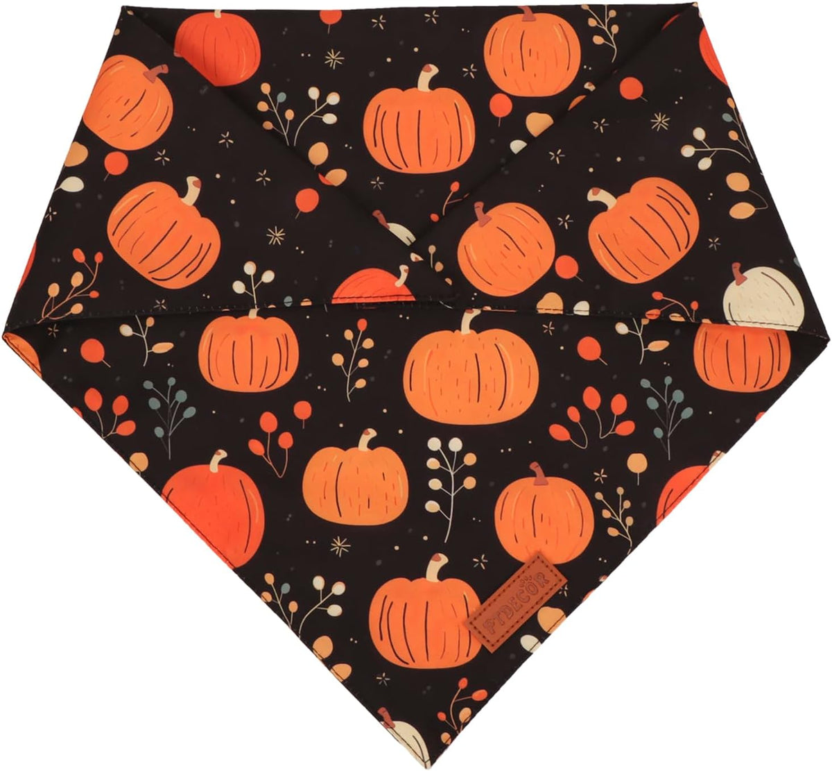 PTDECOR Fall Dog Bandana, Pumpkin Mushroom Design Scarf Reversible Holiday Dog Scarf, Triangle