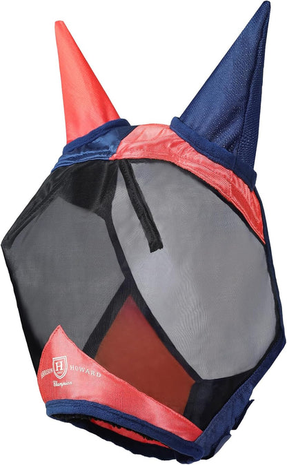 Harrison Howard Pro Luminous Horse Fly Mask Large Eye Space Half Face with Ears UV Protection for