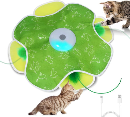 Interactive Cat Toys, Motion Activated, Moving Feather, Real Mouse Squeaky, Hide and Seek Cat Toys
