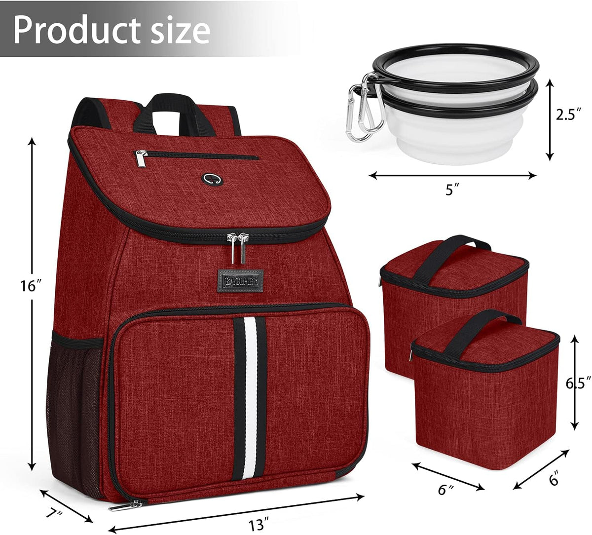 BAGLHER丨Dog Travel Bag, Airline Approved Pet Supplies Backpack, Dog Travel Backpack with 2 Silicone