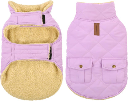 Queenmore Warm Dog Coat, Cold Weather Puffer Dog Coat Vest, Quilting Winter Pet Jacket Ultra Thick