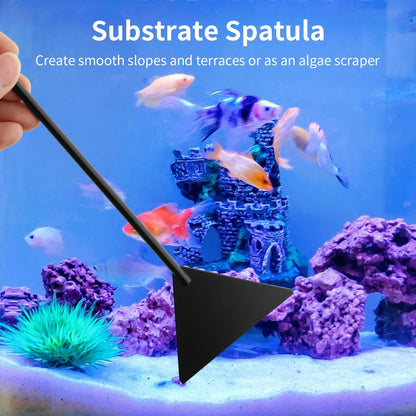 Tifanso Aquarium Aquascape Tools Kit - 4 in 1 Terrarium Decor Supplies with Long Tweezers Feeding