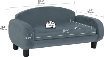 Paws & Purrs Cat Sofa Bed, Pet Couch for Indoor Cats Elevated Cat Beds with Removable Washable
