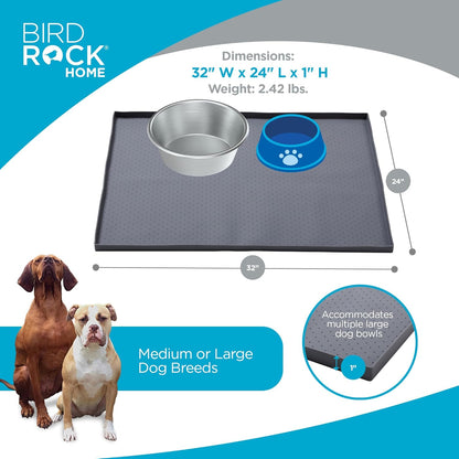 BIRDROCK HOME Extra-Large Dog Mat for Food and Water Bowls - Waterproof Pet Feeding Mat to Prevent