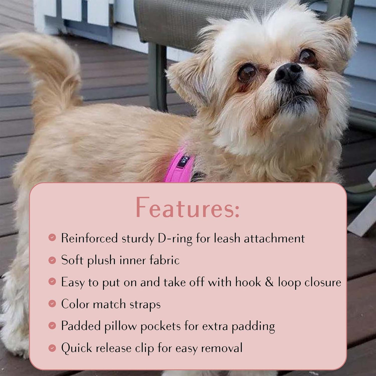 Comfort fit Step-in Dog & Puppy Harness - Comfortable All Weather Dog Vest Harness: Adjustable