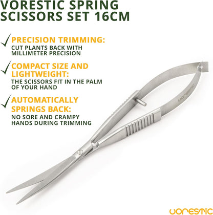 Aquarium Spring Scissors, 6.3 Inch Aquarium Scissors Spring, Aquascaping Spring Scissors, Terrarium