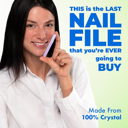 Crystal Nail File 3 in, Glass File Ideal for Purse, Durable, Safe and Gentle on Nails, Perfect for