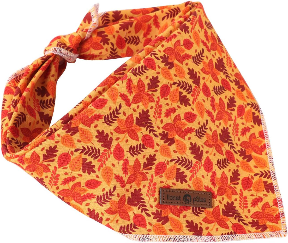 Lionet Paws Fall Dog Bandana for Small Medium Large Dogs, Cat Dog Kerchief Washable Dog Triangle