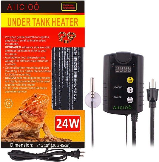Aiicioo Under Tank Heater Thermostat - Reptile Heating Pad with Temperature Control Reptile Heat