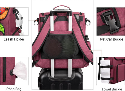 Modoker Dog Travel Bag Backpack, Airline Approved Pet Accessories Organizer for Dog and Cat with