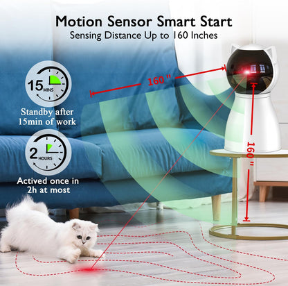 Cat Toys [2025 Newly Upgraded] Real Random Trajectory Rechargeable Motion Activated Cat Laser Toy