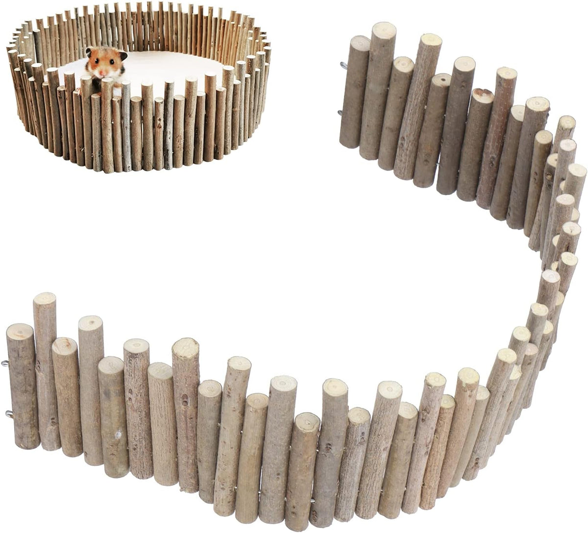Ejoyous Hamster Wooden Bridge, Wood Ladder Hamster Fence Hideout Cage Bedding Climbing Toys for