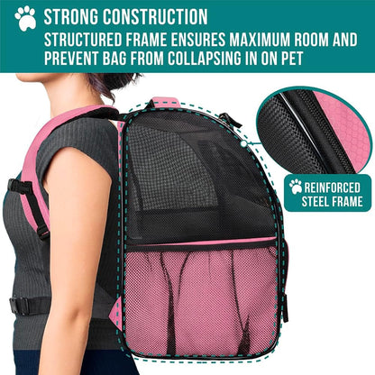 PetAmi Dog Backpack Carrier for Small Large Cat, Pet, Puppy, Ventilated Pet Hiking Backpack Travel