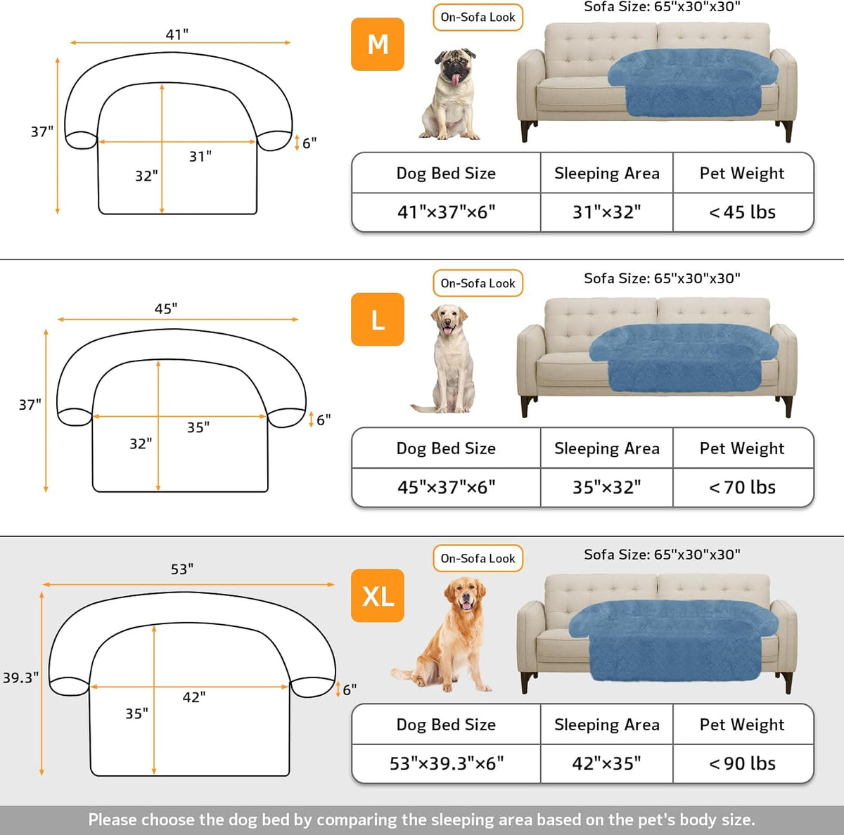 GGIB Calming Dog Bed Fluffy Plush Dog Mat for Furniture Protector with Removable Washable Cover for