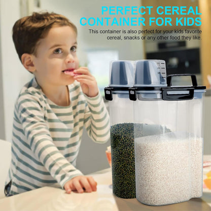 Rice Airtight Dry Food Storage Containers, BPA Free Plastic Storage Bin Dispenser with Pourable
