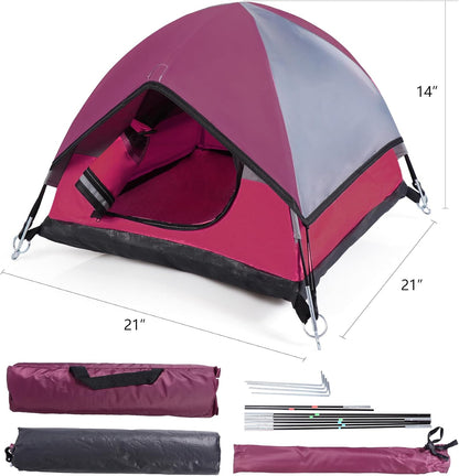 Cat Camping Tent, Cat Tent Bed, Pet Tent for Indoor Cat and Small Dog, Mini Tent (Red, 21 x 21 x 14