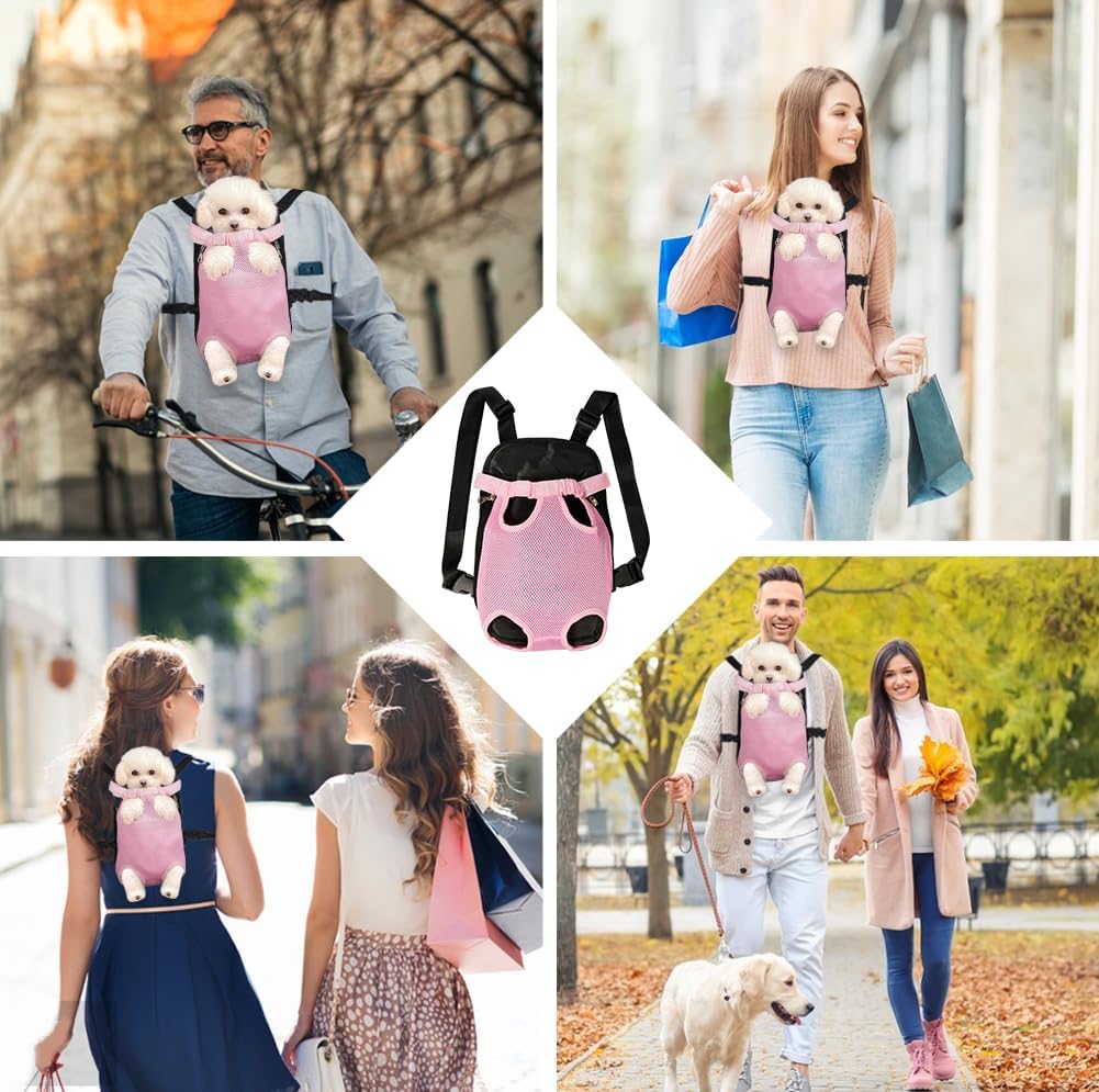 FEimaX Dog Carrier Backpack Pet Legs Out Front Cat Travel Bag, Adjustable Puppy Backpacks Carriers