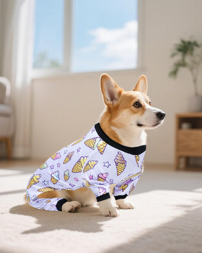 PET SHOW 4 Pack Small Dog Pajamas for Medium Dogs Girl Boy Watermelon Soft Stretchy PJs Whale Ice