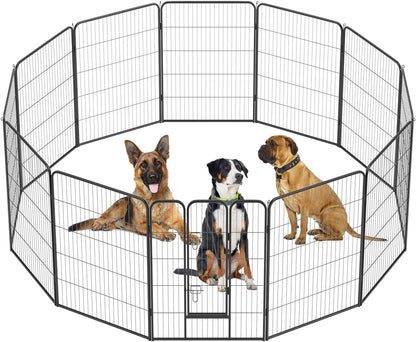 BestPet Dog Playpen Indoor 40 inch 12 Panels Metal Dog Pen Pet Dog Fence Outdoor Exercise Pen with