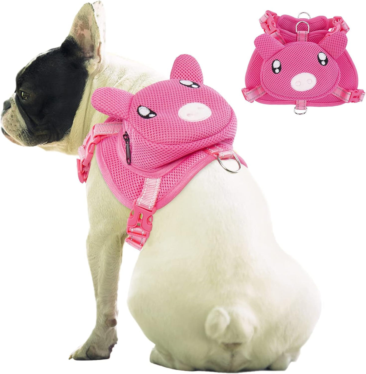 IDOMIK Dog Backpack Harness, No-Pull Dog Backpack with D-Ring for Small Medium Dogs, Cute Self