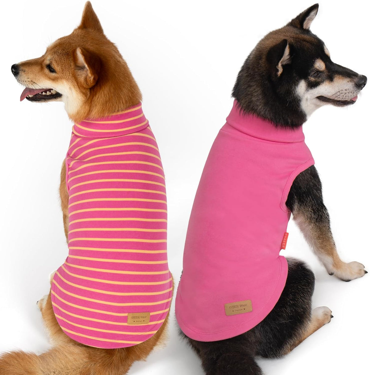KYEESE 2Pack Dog Sweater Warm Dogs Clothes Turtleneck Dog Sweaters for Medium Dogs Girl Soft Pet