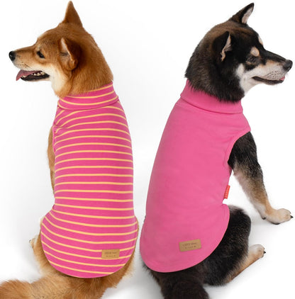 KYEESE 2Pack Dog Sweater Warm Dogs Clothes Turtleneck Dog Sweaters for Medium Dogs Girl Soft Pet