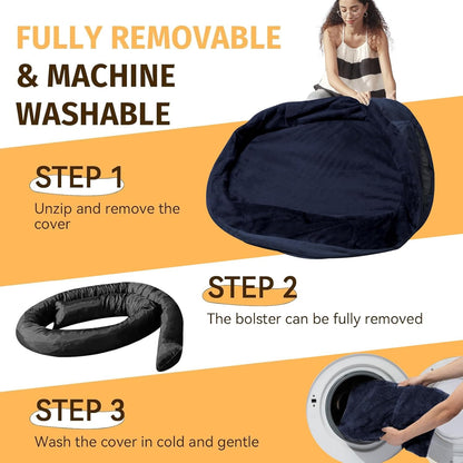 Orthopedic Waterproof Large Dog Bed: Memory Foam Washable Dog Bed with Bolsters - XL Removable