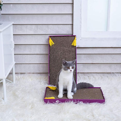 PEEKAB Cat Scratcher Cardboard Wide Scratching Board Reversible Corrugate Cat Scratch Pad with Box