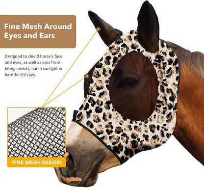 Harrison Howard Super Comfort Stretchy Fly Mask Large Eye Space with UV Protection Soft on Skin
