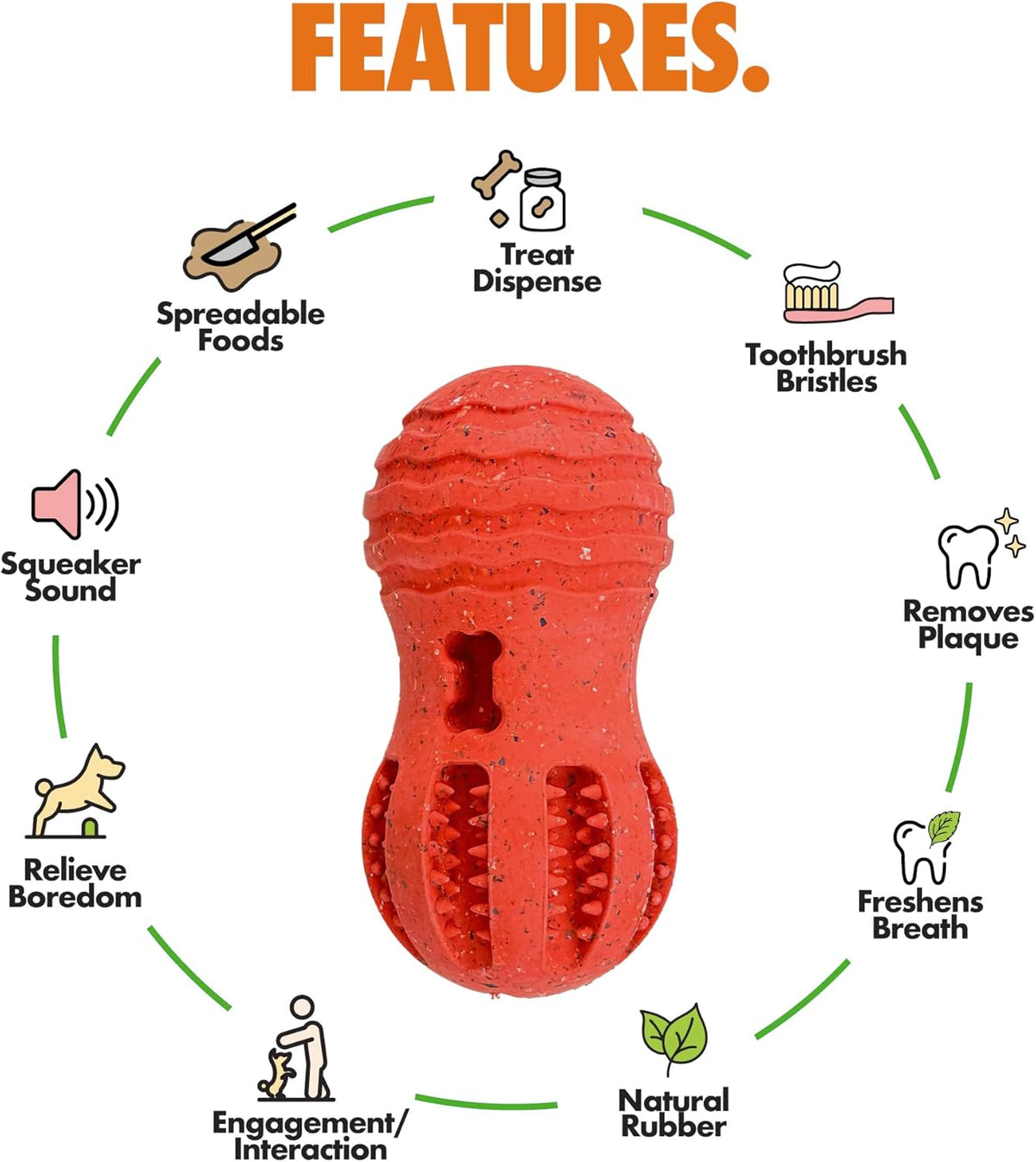 Max Fusion with Nike Grind, Dog Chew Toy, Arlee Weeble Treat Dispensing Toy for Dogs, Durable &
