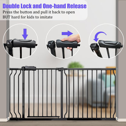 Baby Gates Extra Wide 53-57.5 Inch Large Baby Gate for Stairs Tension Pet Dog Gates Indoor for
