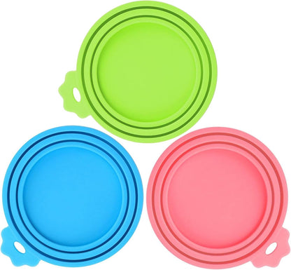 3 Pack Pet Food Can Covers, Silicone Universal Can Lids for Dog & Cat Food, BPA Free, One Fit Most