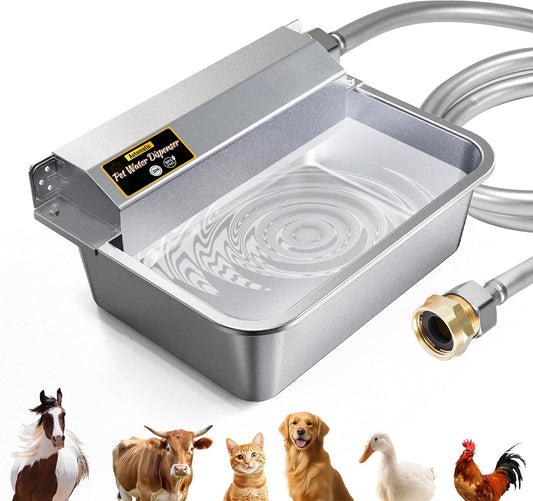 Automatic Water Dispenser for Dogs 2 Gallons, 304 Stainless Steel Dog Water Bowl Dispenser for Farm