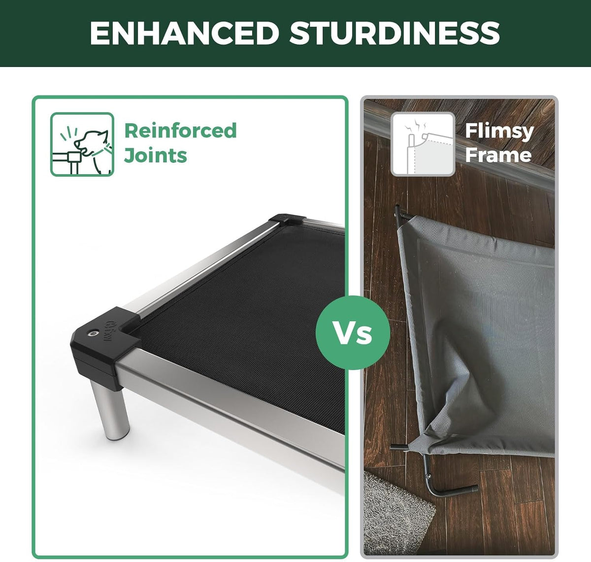 FXW TitanNest Chew-Proof Elevated Dog Bed, Raised Cot for Indoor/Outdoor/Camping Use, Durable &