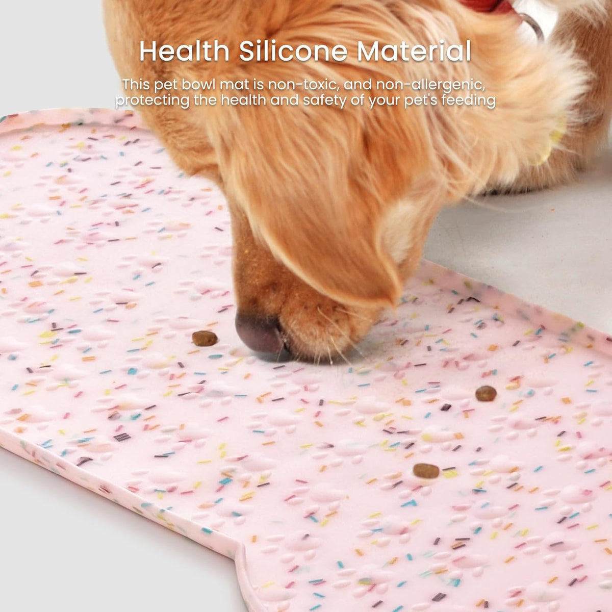Dog Food Mat Anti-Slip Silicone Dog Bowl Mat Thicker Pet Placemat Waterproof Cat Feeder Pad with