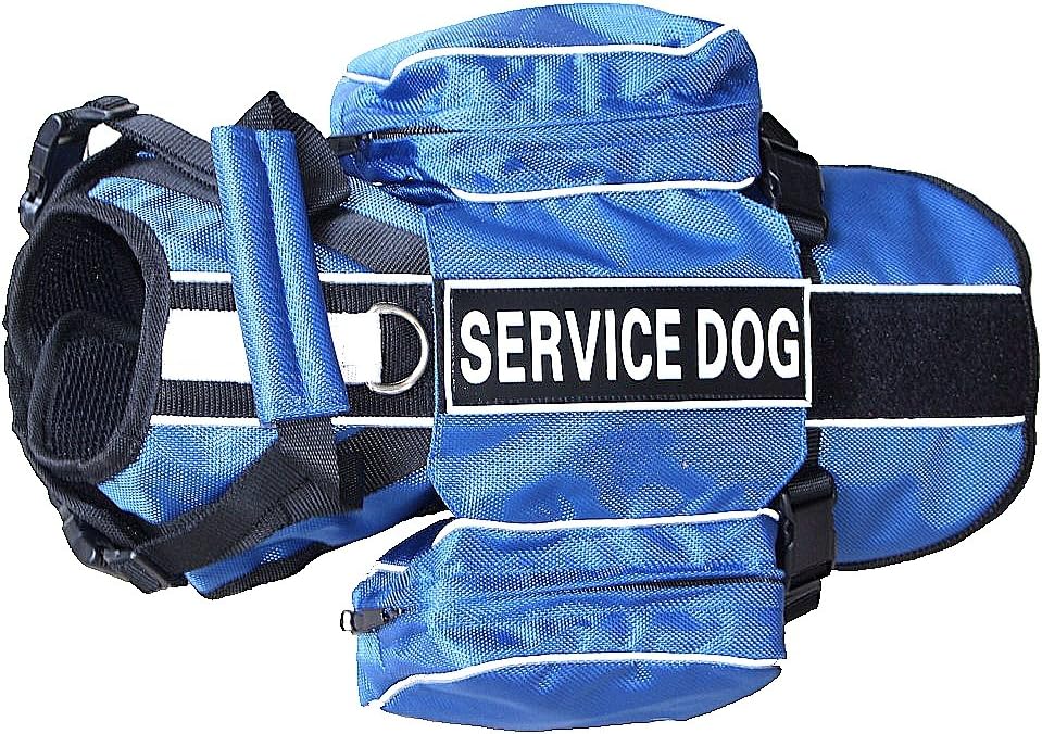 Serijoars Dog Vest Harnesses with Saddlebag Backpack for Camping & Travel - Reflective Hound Hiking