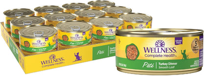 Wellness Complete Health Pate Adult Wet Cat Food, Natural, Protein-Rich, Grain Free, 5.5 Ounce, 24